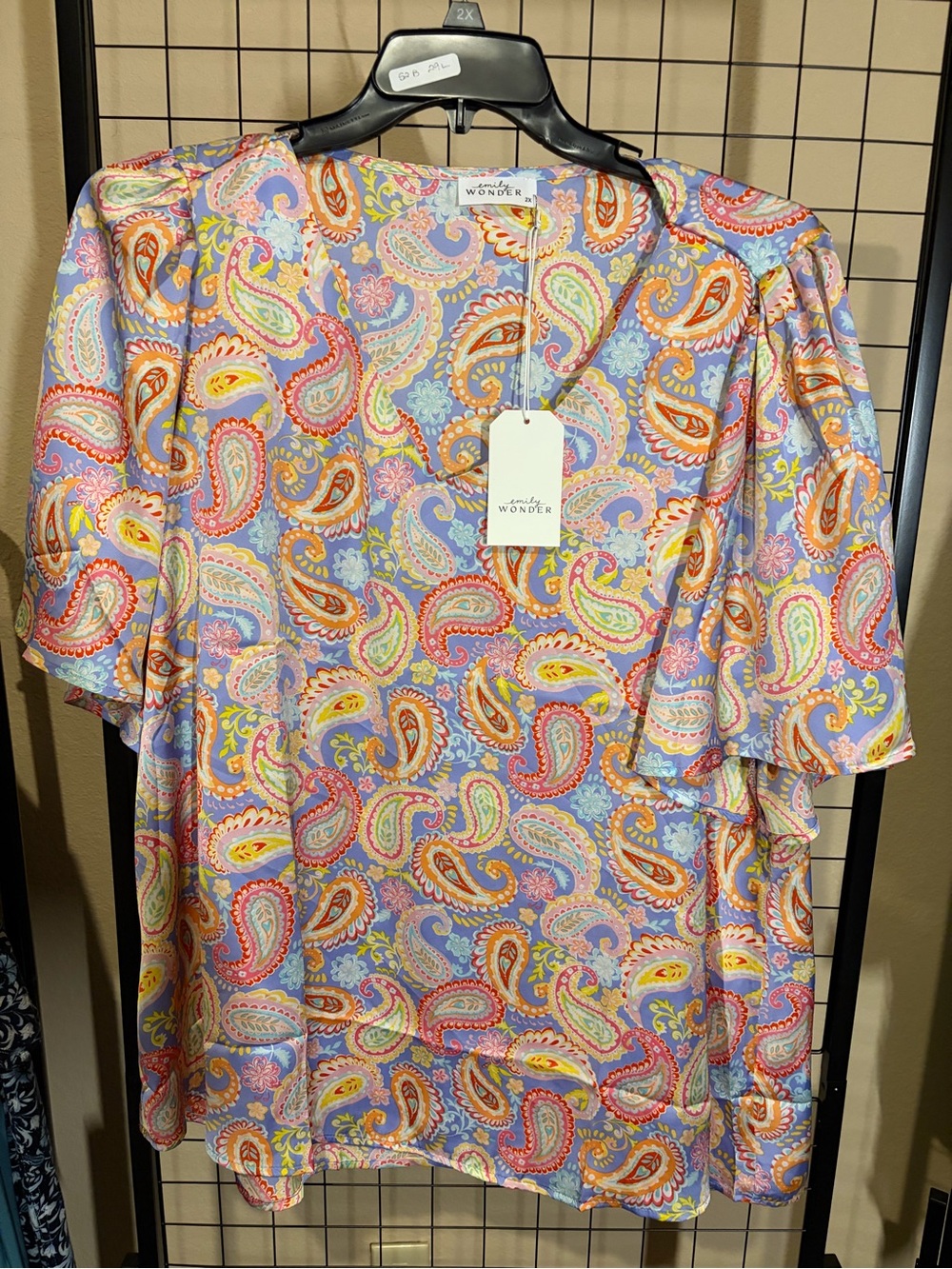 Wonder Paisley Flutter Sleeve Blouse - Multicolor